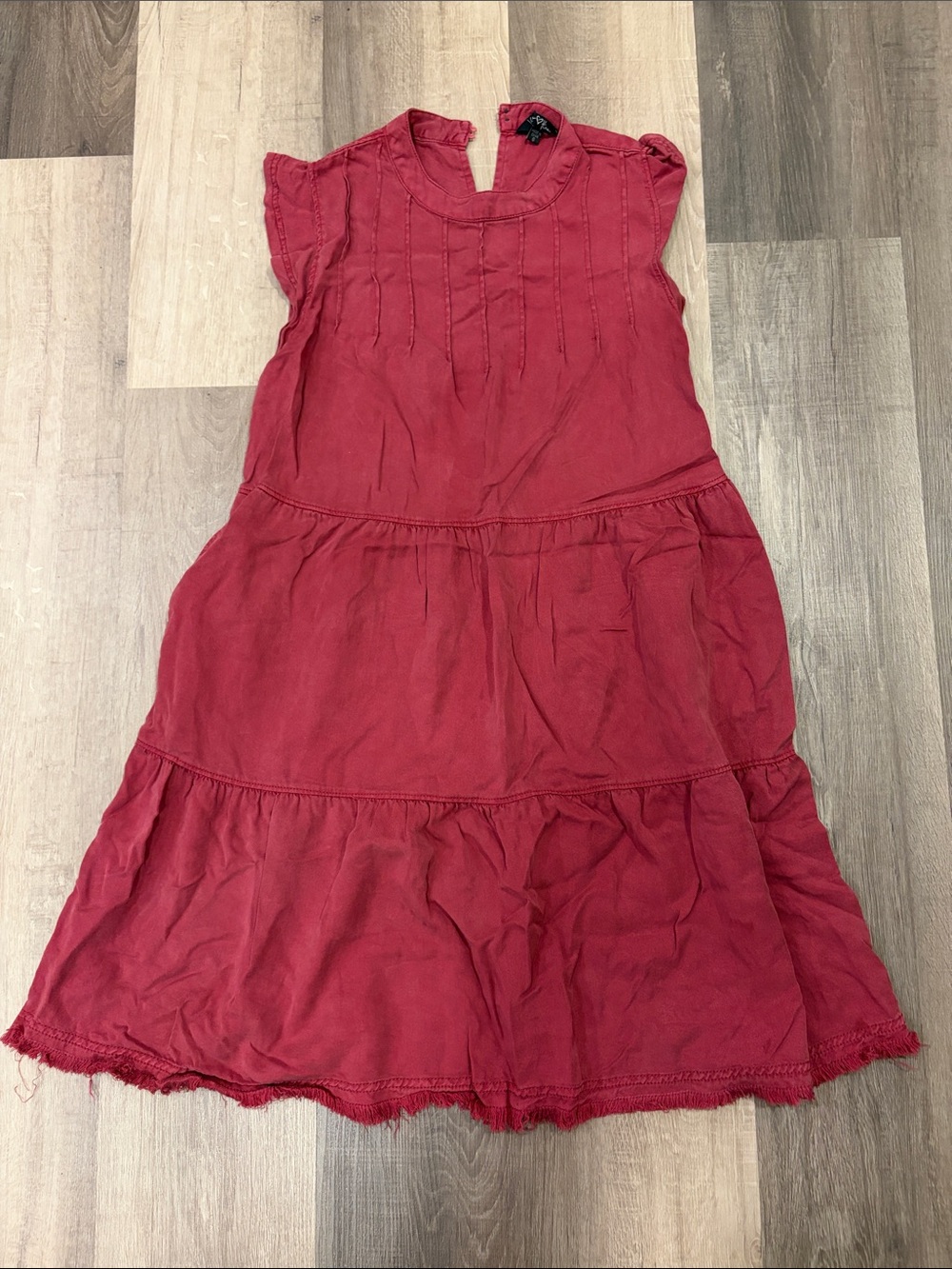 Velvet Heart Girls Crimson Tiered Cotton Dress